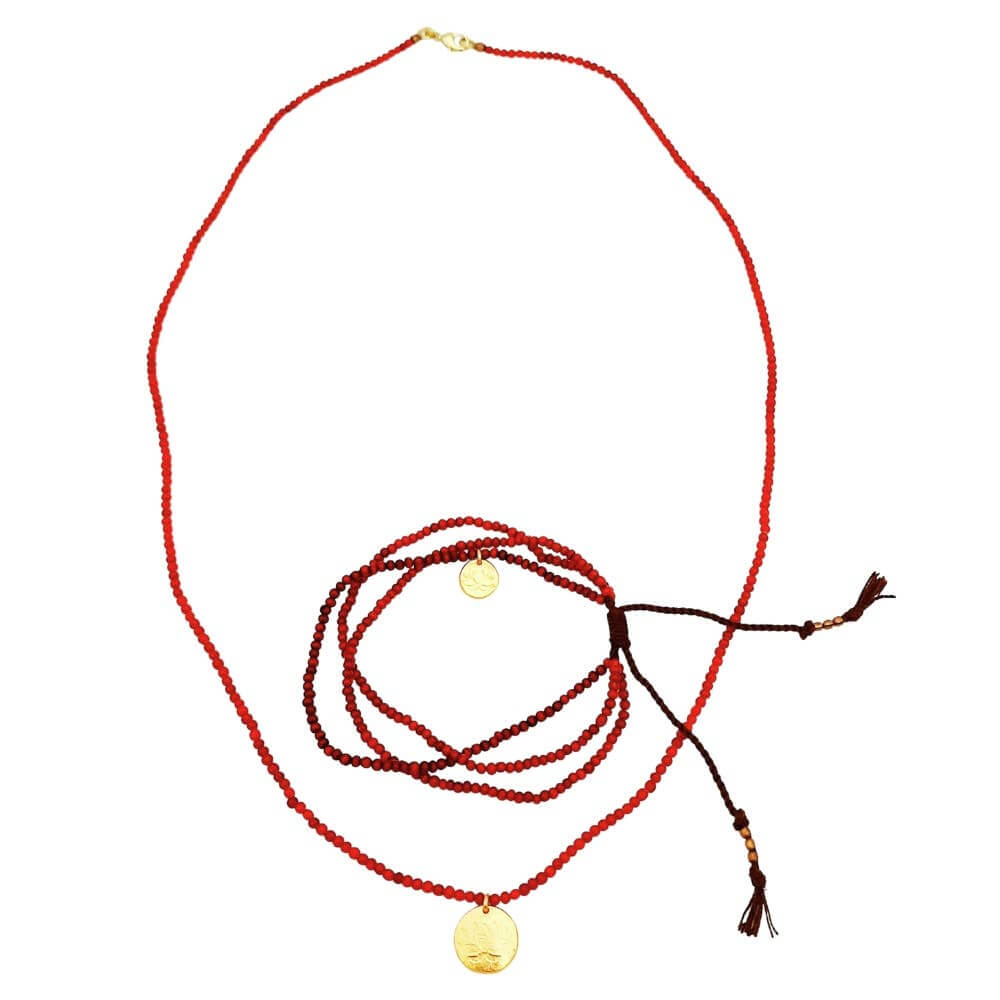 Collana Solidale con Perline e Ciondolo a Forma di Loto