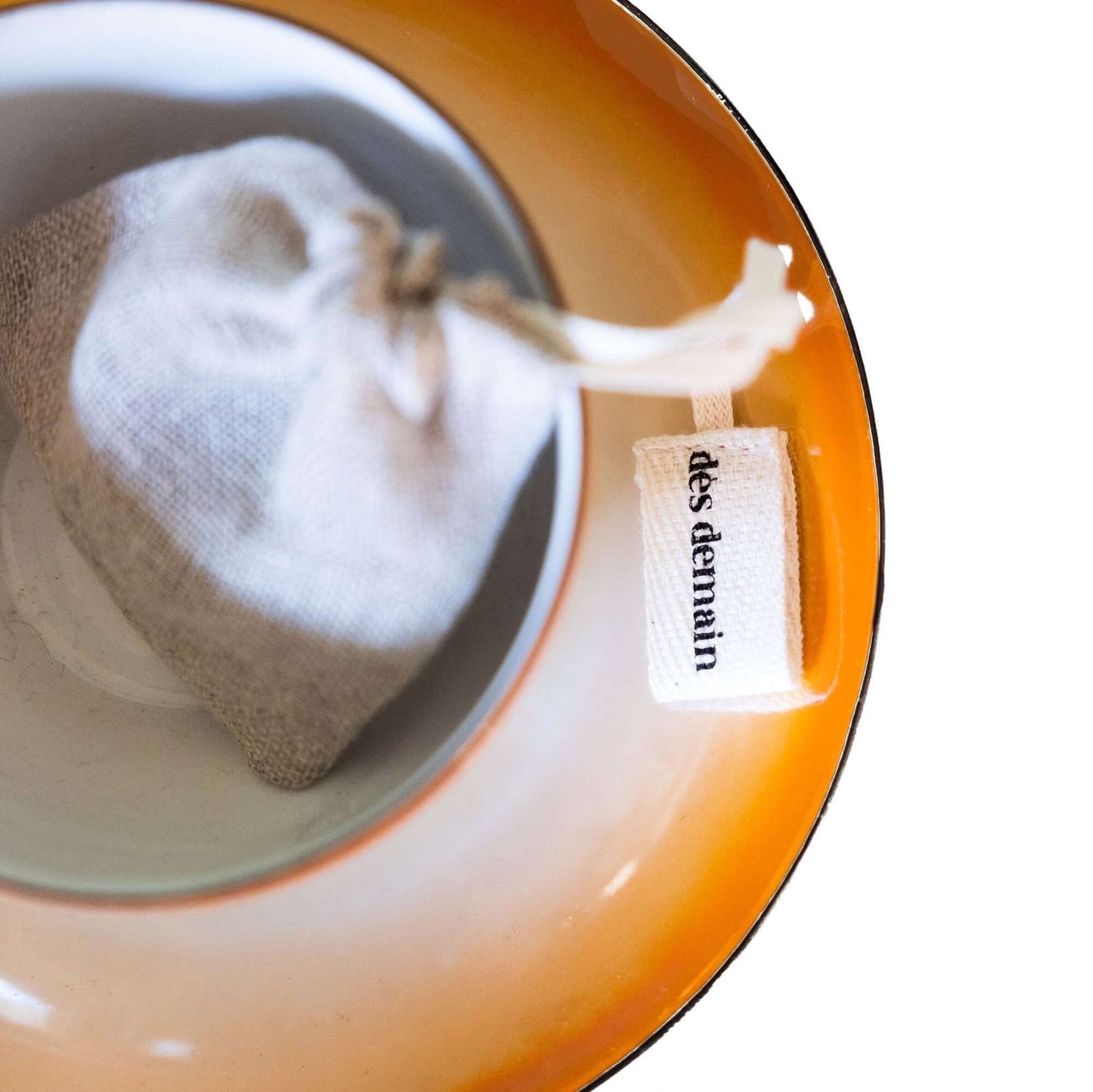 tazza di tè con bustina lavabile