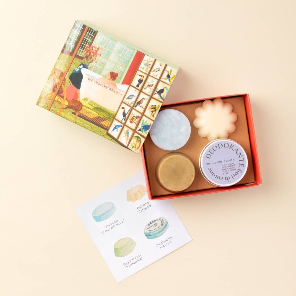 Kit Viaggio Shampoo + Balsamo + Bagnodoccia + Deodorante