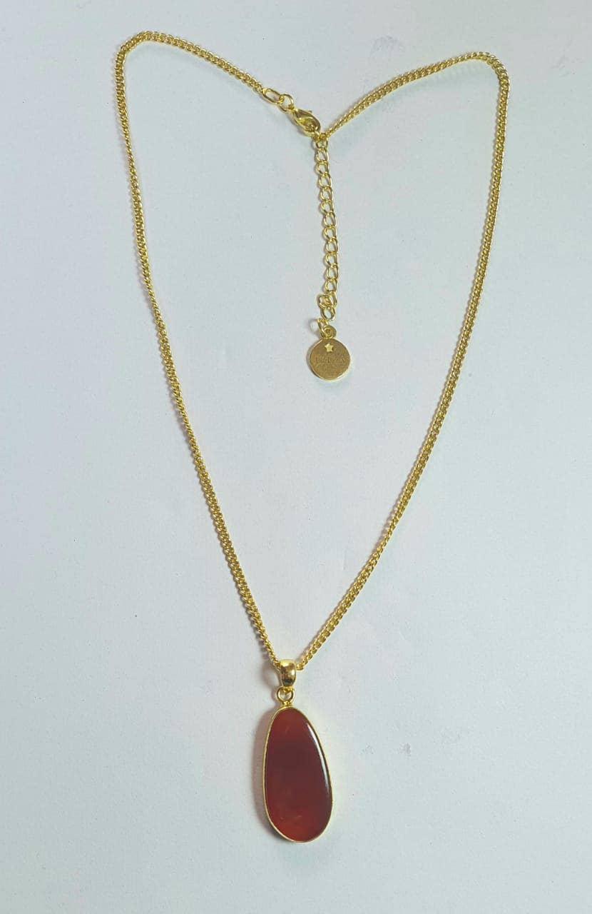 collana oro e onice rosso