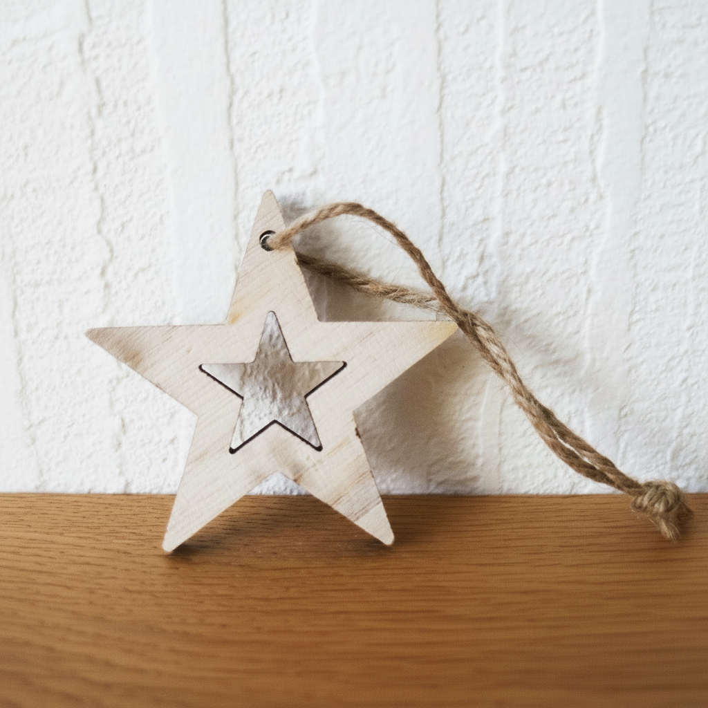 Stella in Legno con Cordino – Decorazione e Diffusore Naturale
