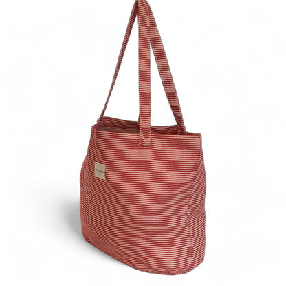 borsa a righe vista laterale