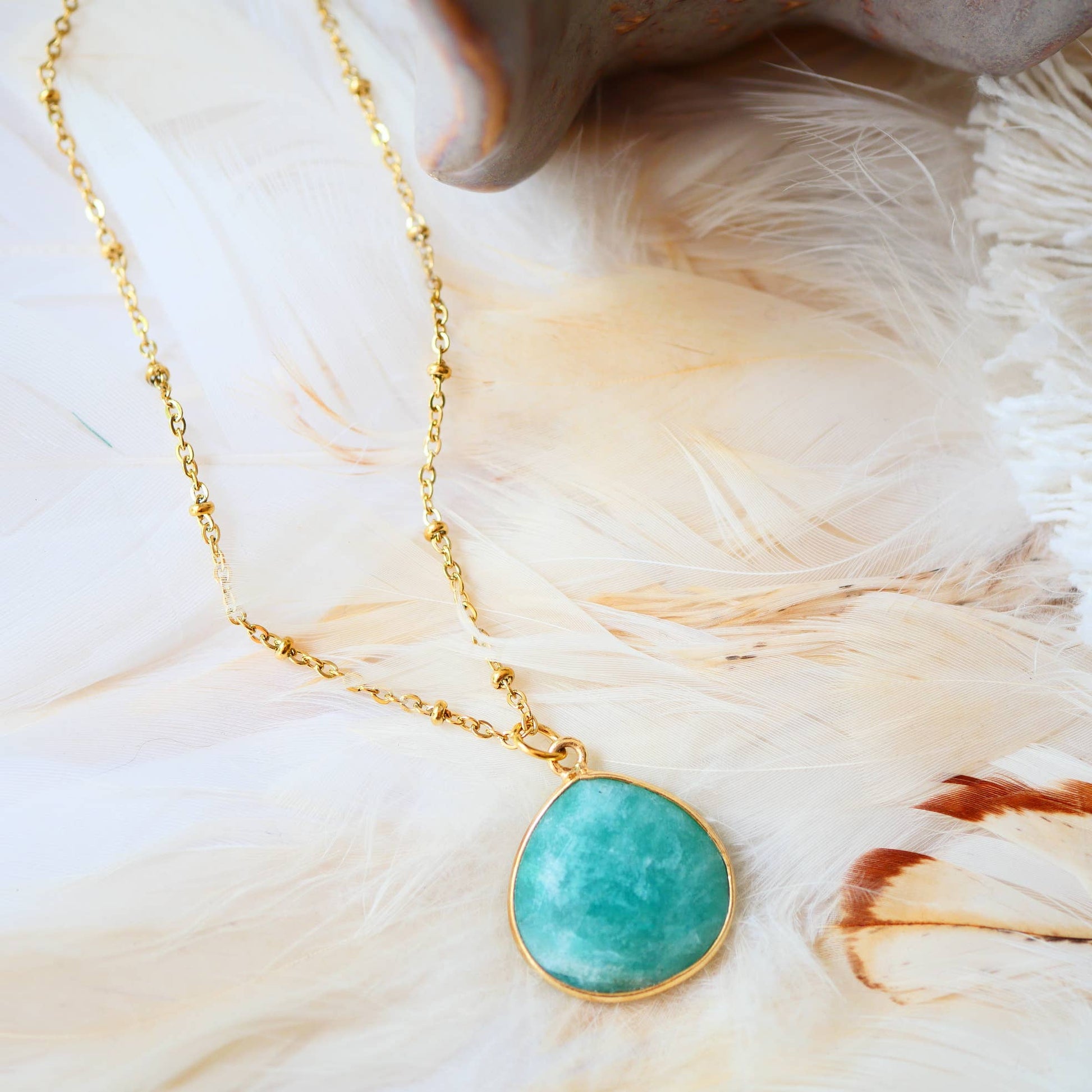 Collana Justine con amazzonite naturale
