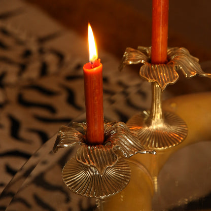 Portacandela Ibisco in Ottone