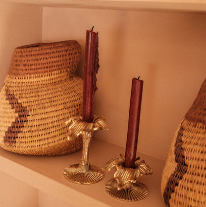 Portacandela Ibisco in Ottone