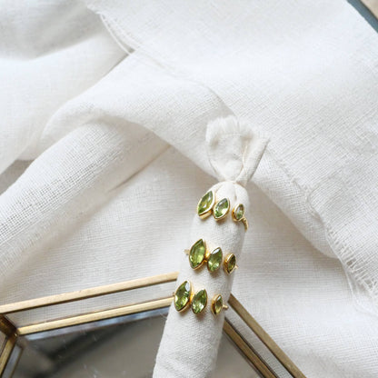 porta anelli con anelli dina con peridoto