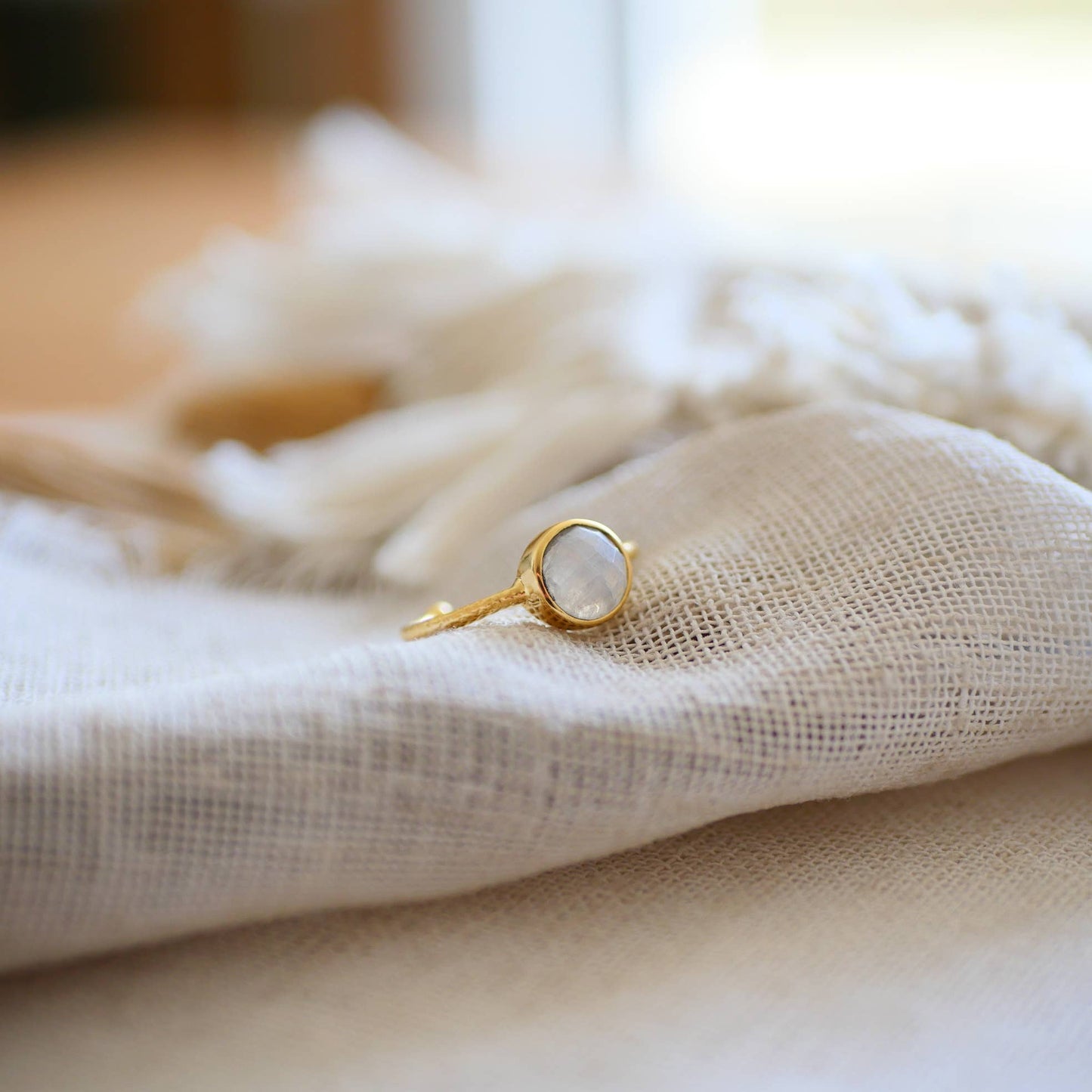 anello boho pietra naturale