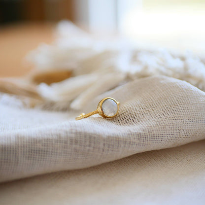 anello boho pietra naturale