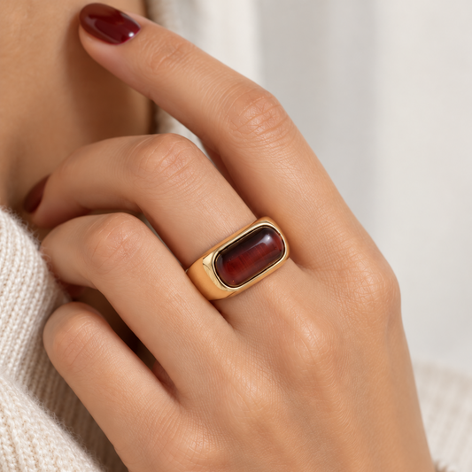 Anello con Pietra Naturale in Occhio di Toro