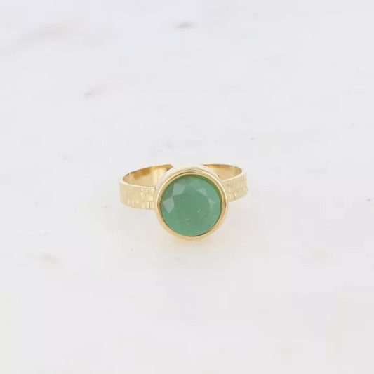 Anello Regolabile con Avventurina Verde