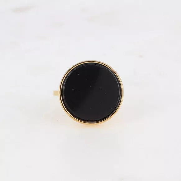 Anello Regolabile con Onice Nero