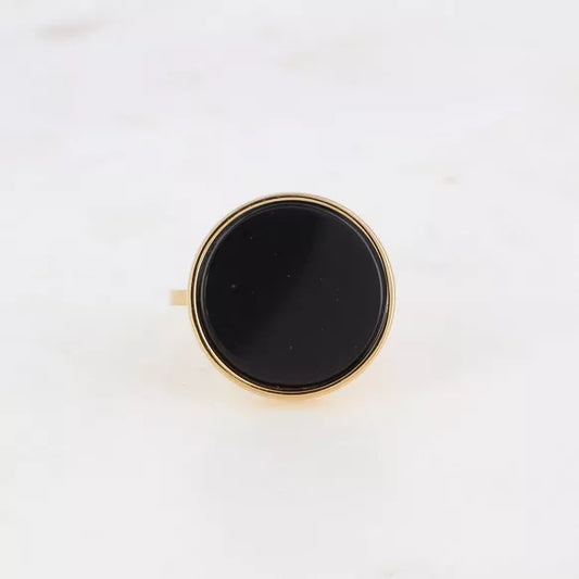 Anello Regolabile con Onice Nero