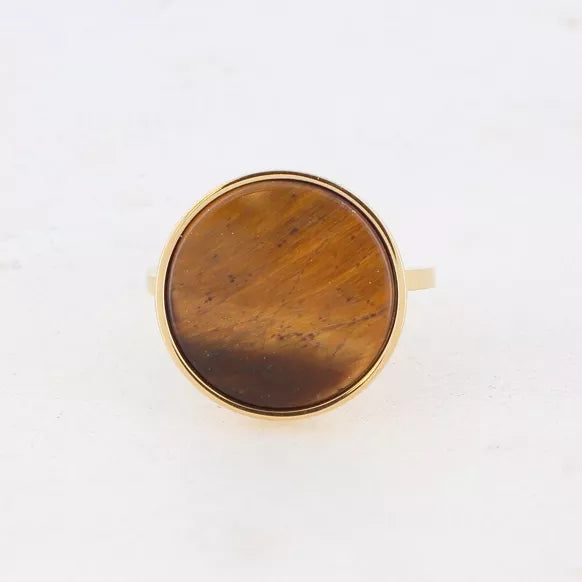 Anello Regolabile con Occhio di Tigre
