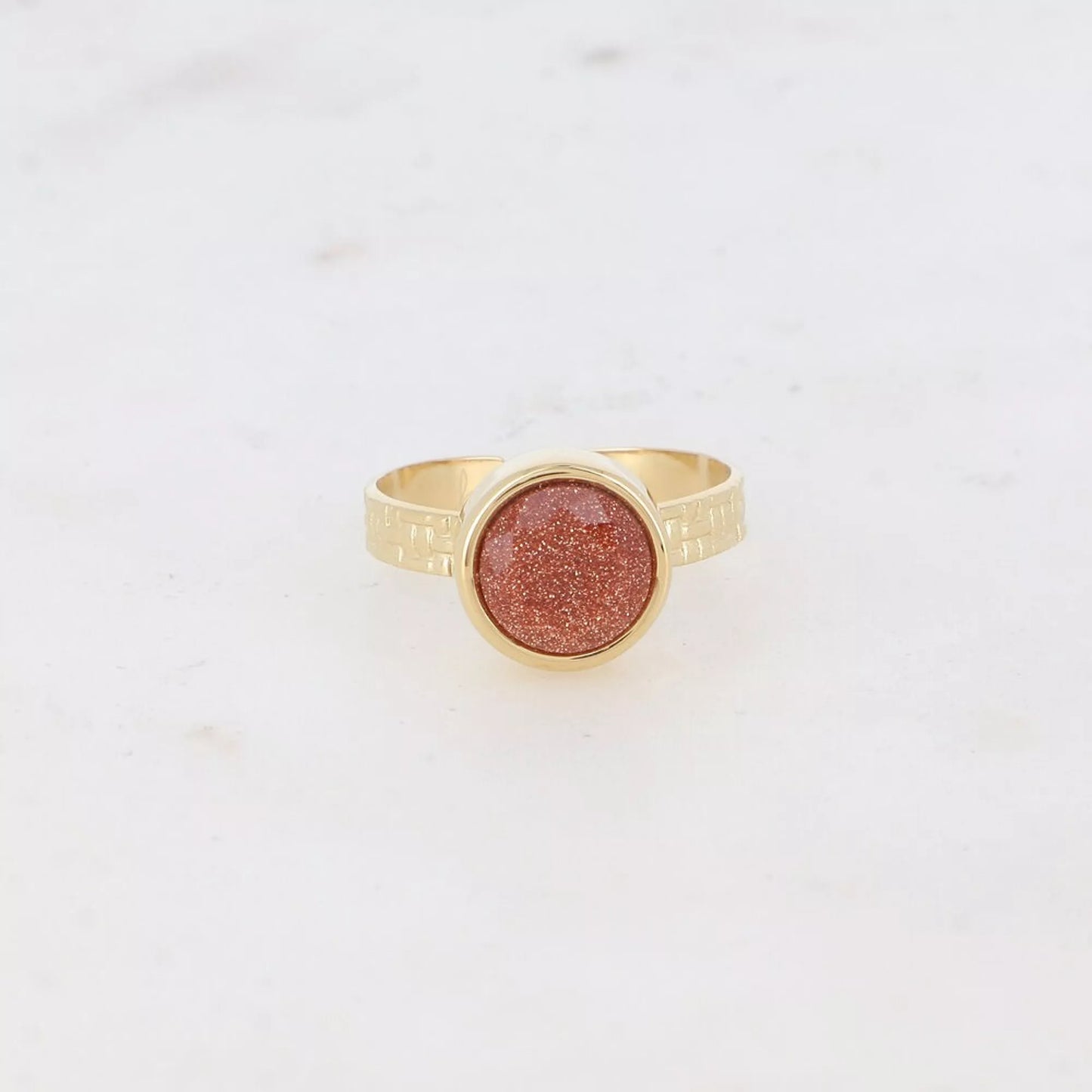 Adjustable Ring with Golden Aventurine