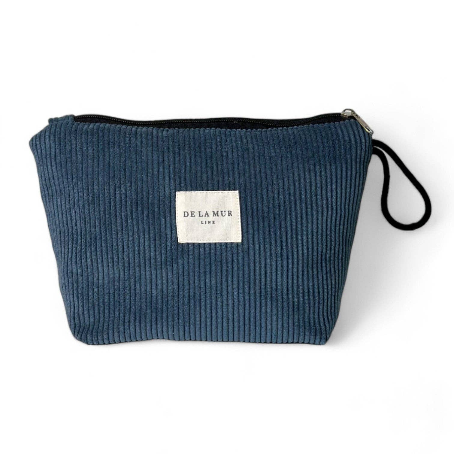 elegante beauty bag in velluto blu