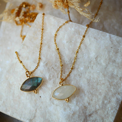Collana Mahakali In Labradorite o Pietra Di Luna