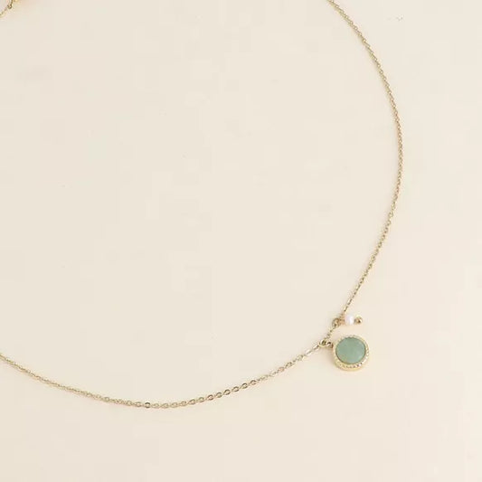 Collana con Amazzonite e Perla d’Acqua Dolce