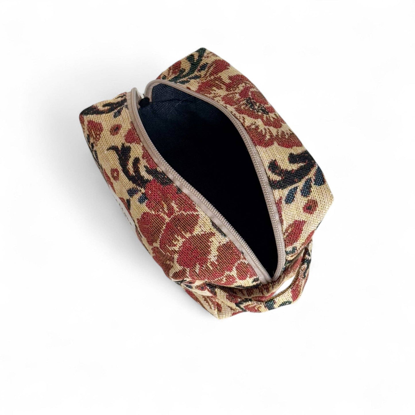 Interno del beauty case medio in jacquard floreale Amun.