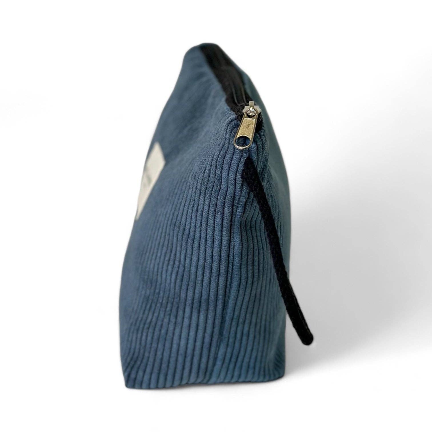 pochette in velluto blu - vista laterale